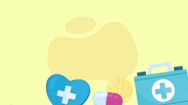 Belge ve kalple tıbbi malzeme, 4k video animasyonu