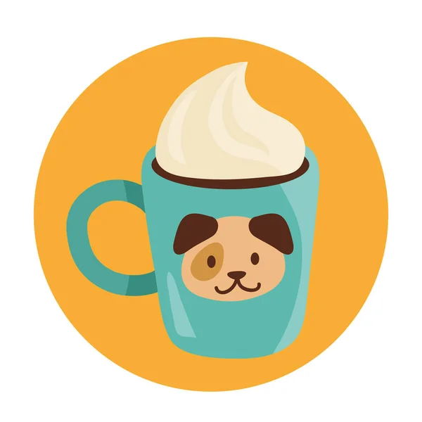 Kaffeebecher Mit Doggy Symbol — Stockvektor