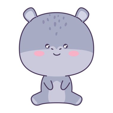 Sevimli hipopotam hayvan yumuşak karakteri