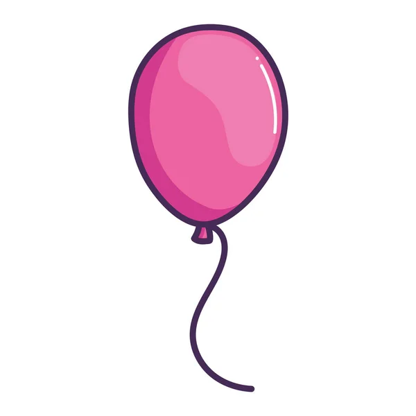 Pink Balloon Helium Floating Icon — Stock Vector