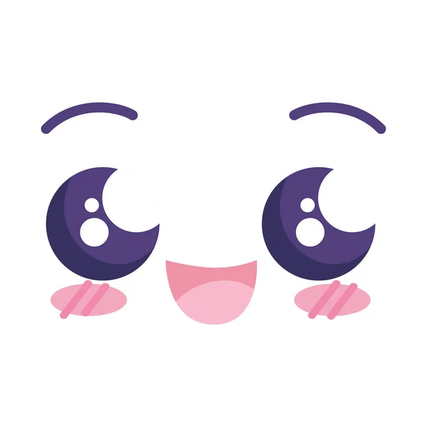 Happy Kawaii Face Comic Character — Stock Vector