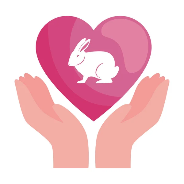 Herz Mit Kaninchengrausamkeit Frei Symbol — Stockvektor