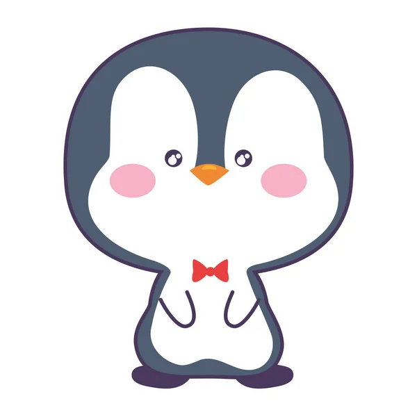 Bonito Pinguim Animal Concurso Personagem — Vetor de Stock