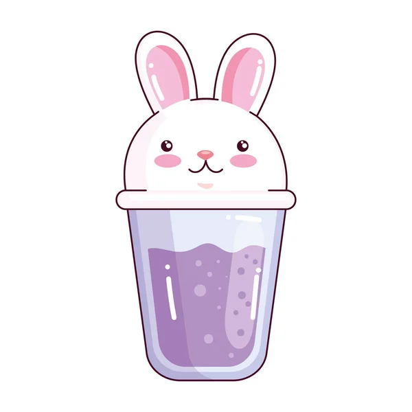 Kawaii Pot Rabbit Icon — Stock Vector