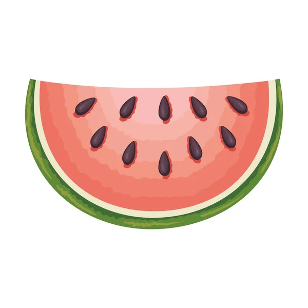 新鲜西瓜水果健康图标 — 图库矢量图片