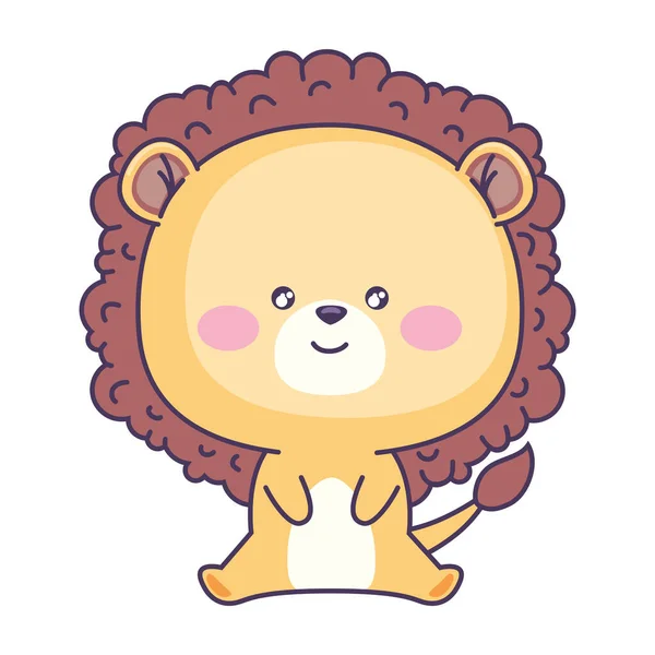 かわいいライオン動物の優しいキャラクター — ストックベクタ