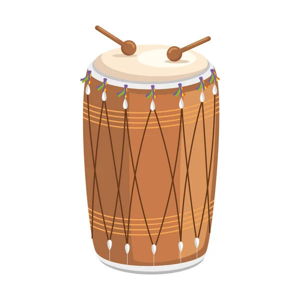 Indian Culture Drum Musical Instrument — Stock Vector