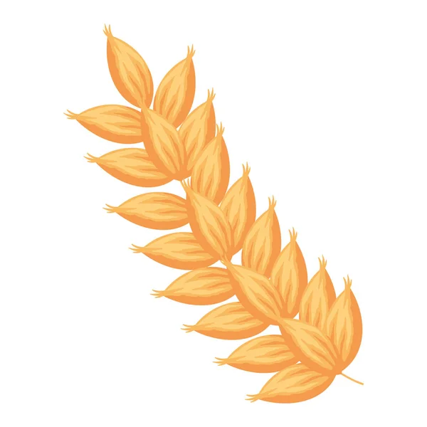 黄金の大麦スパイク自然アイコン — ストックベクタ