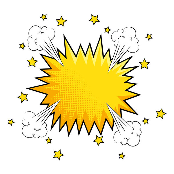 yellow splash pop art style icon