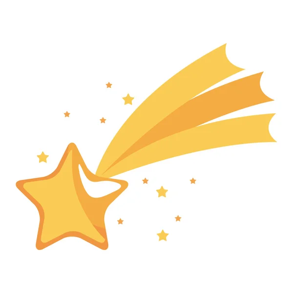 Golden David Shooting Star Nativity Icon — Stock Vector