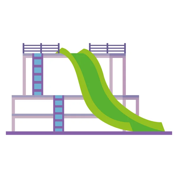 Green Playground Slide Entertainment Icon — Stock Vector