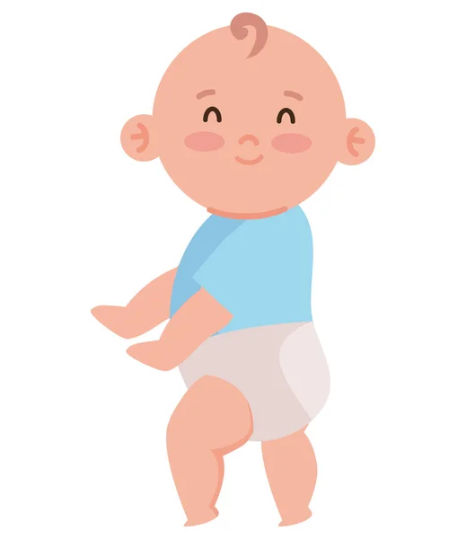 Cute Little Baby Walking Character — Stock Vector