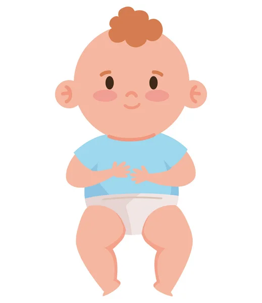 Carino Piccolo Bambino Sorridente Personaggio — Vettoriale Stock