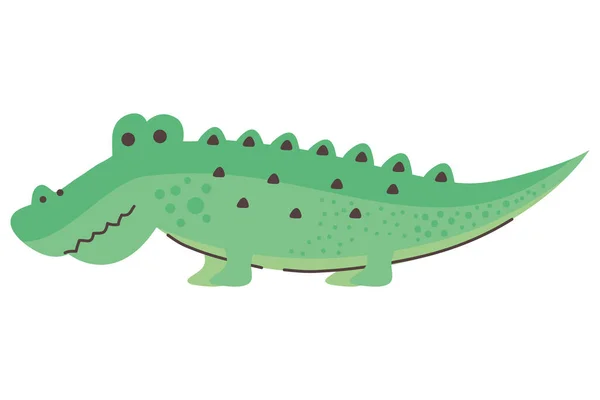 Cute Crocodile Animal Tender Character — Stock Vector