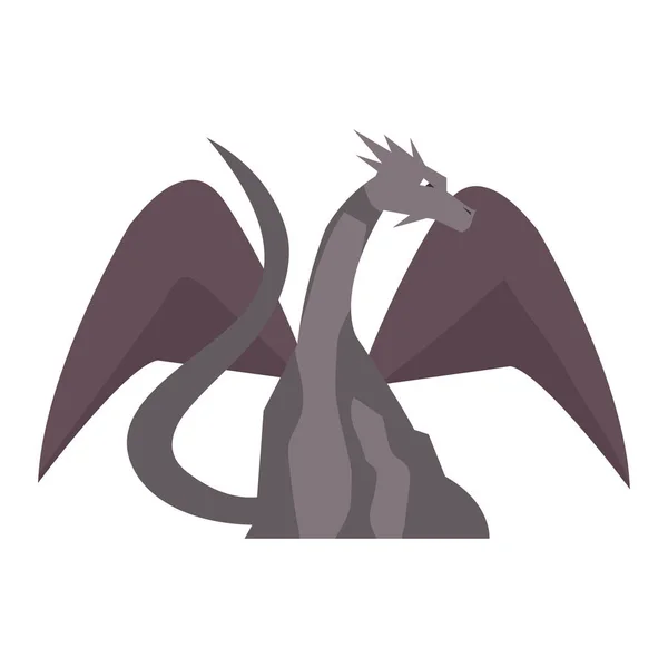 Dragon Bête Conte Fées Icône Isolée — Image vectorielle