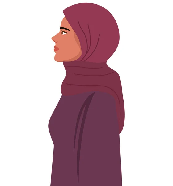 Personaje Perfil Mujer Iraní Joven — Archivo Imágenes Vectoriales