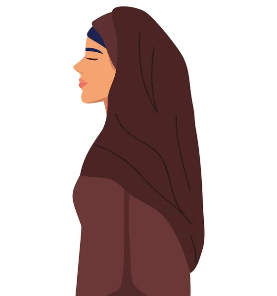 Персонаж Женского Профиля — стоковый вектор