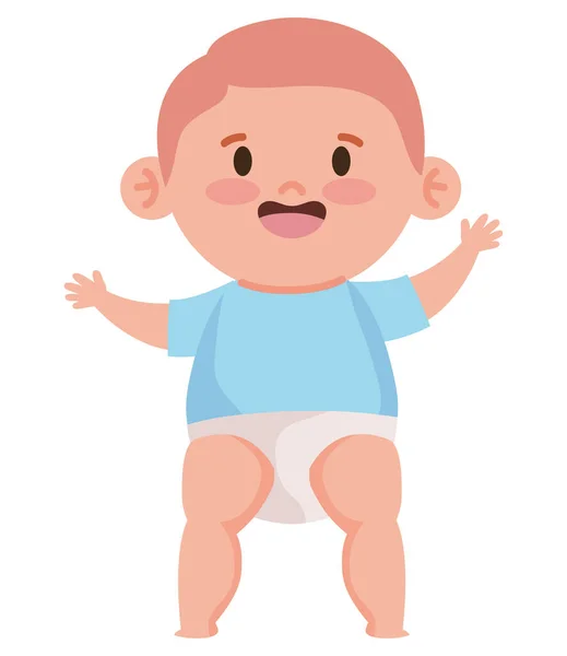 Happy Little Baby Smiling Character — Stock Vector