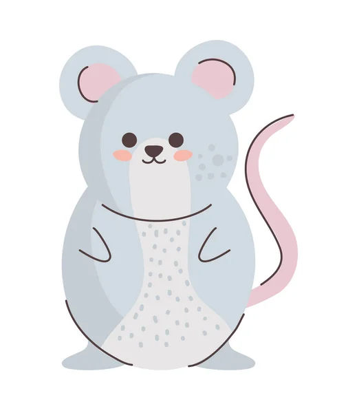 Niedliche Maus Tier Zarten Charakter — Stockvektor