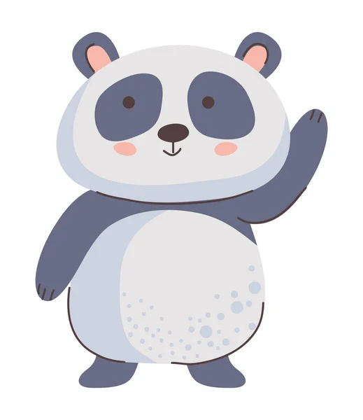 Aranyos Panda Állat Érzékeny Karakter — Stock Vector