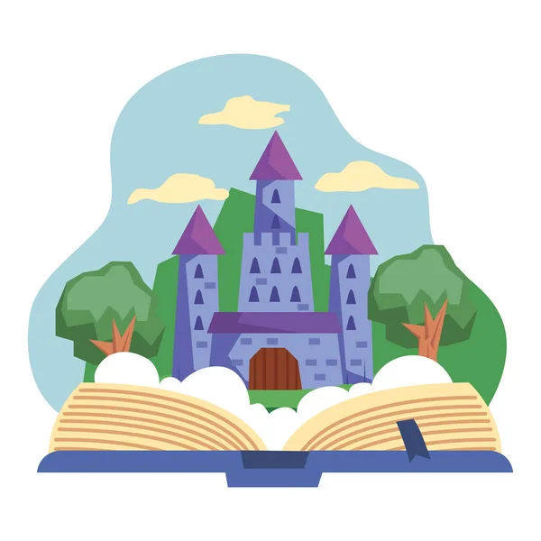 Book Stories Castle Icon — Stock Vector