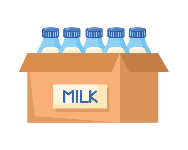Mléčné Láhve Ikona Mléčné Výrobky — Stockový vektor