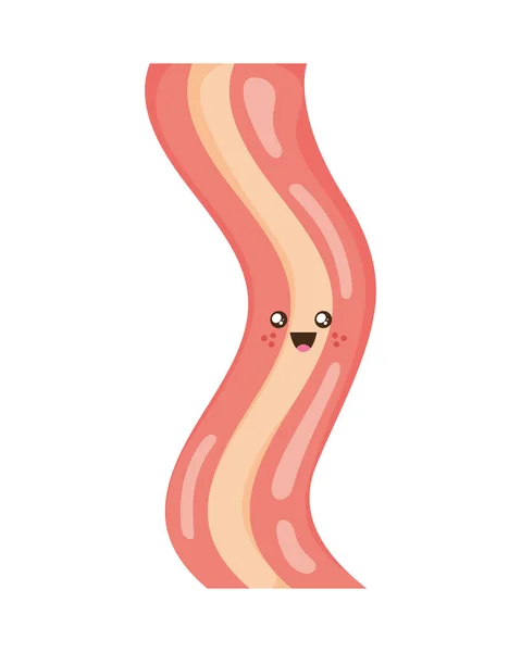 Icône Caractère Kawaii Bacon Frais — Image vectorielle