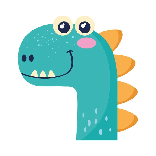 Cute Green Dinosaur Comic Character — Stock Vector