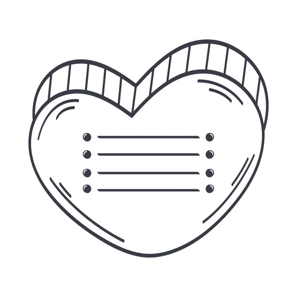 Coeur Amour Croquis Style Icône — Image vectorielle