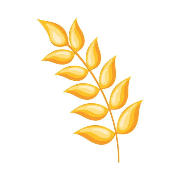 Złoty Jęczmień Spike Natura Ikona — Wektor stockowy