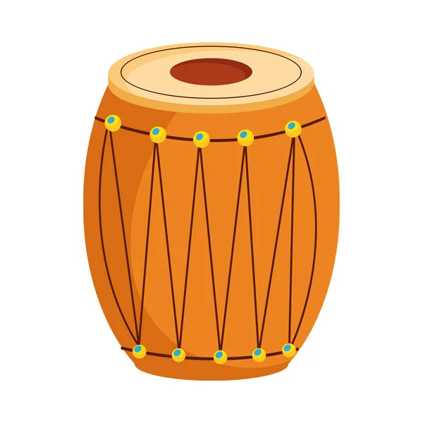 Instrumento Musical Tambor Cultura Indiana — Vetor de Stock