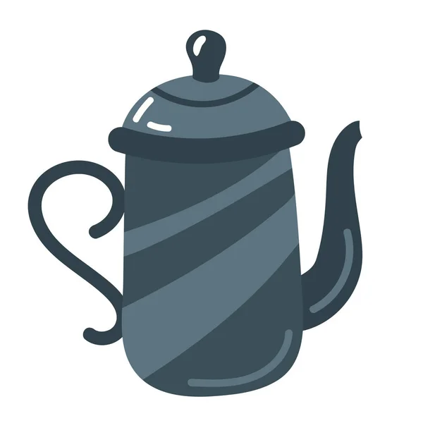 Kaffee Grauer Teekanne Symbol — Stockvektor