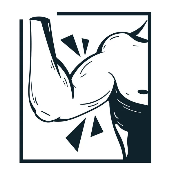 Arm Strong Man Colorless Icon — Stock Vector