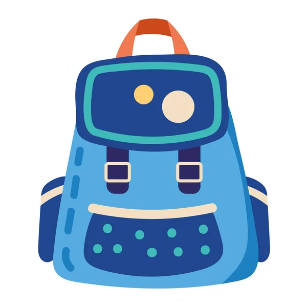 stock vector blue school bag equipment icon