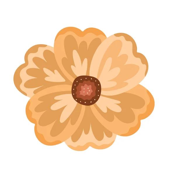 Yellow Flower Garden Nature Icon — Stock Vector