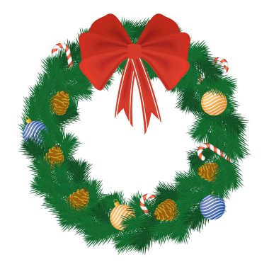 Yılbaşı taç süslemesi izole edilmiş simge