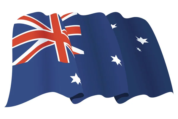 Australian Flag Waving Country Icon — Stock Vector