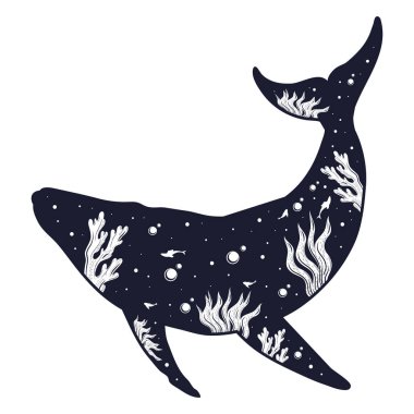 Balina gerçeküstü deniz yaşamı simgesi