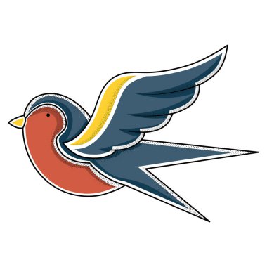 Eski moda dövme simgesini yut