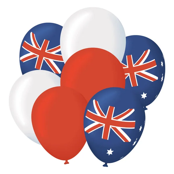 Australian Flag Balloons Helium Icon — Stock Vector