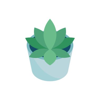 çömlek izometrik simgesinde ev bitkisi