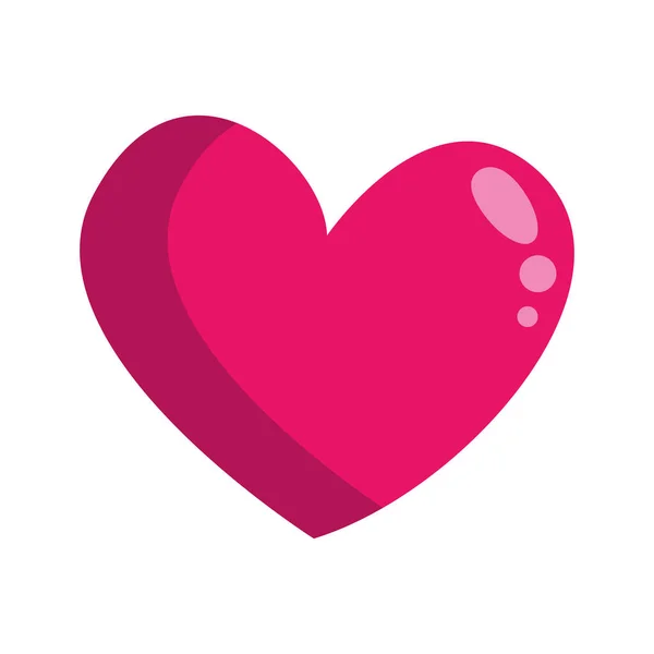 Rosa Hjärta Kärlek Isolerad Ikon — Stock vektor