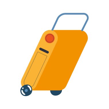 yellow suitcase with wheels icon