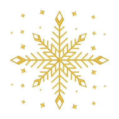Altın Kar Tanesi Dekorasyonu Noel simgesi