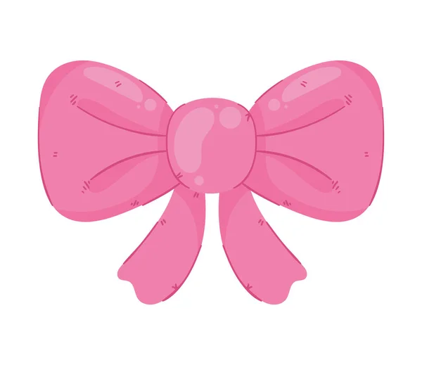 Pink Bow Ribbon Decorative Accessory — Stock Vector
