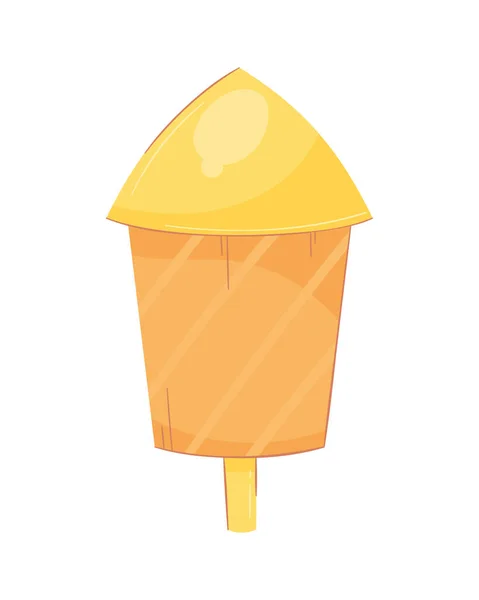 Yellow Rocket Firework Celebration Icon — Stock Vector