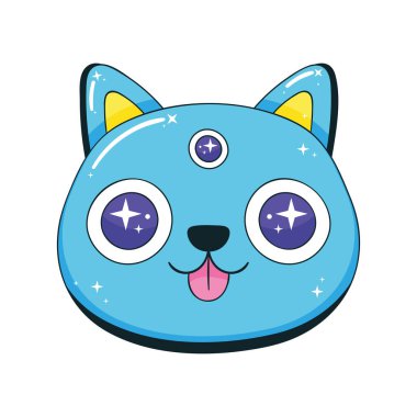 izole kedi psychedelic biçim simgesi