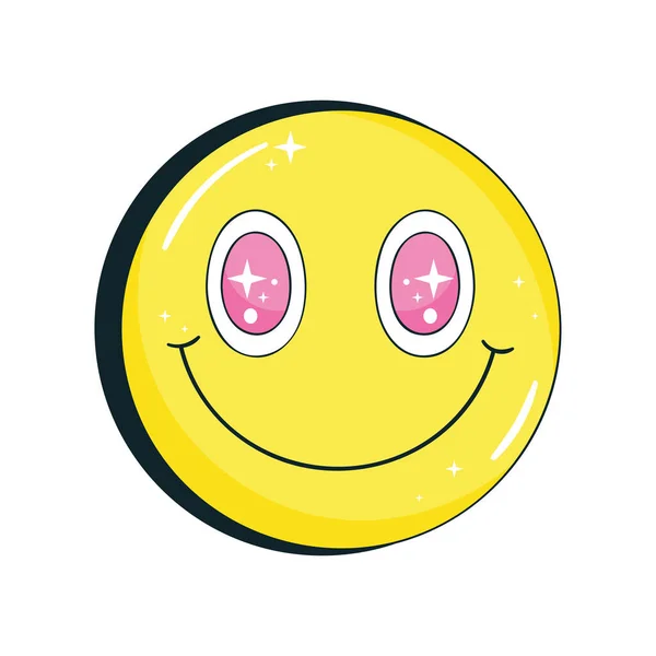 Smile Emoji Psychedelic Style Icon — Stock Vector
