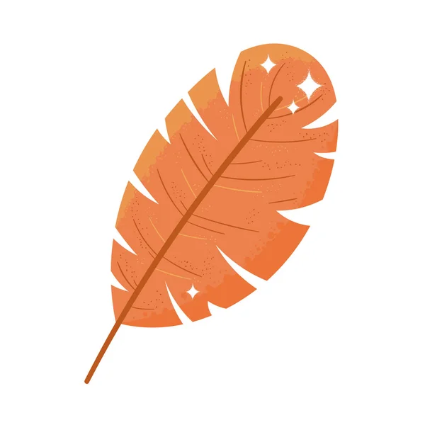 橙色羽毛Boho风格图标 — 图库矢量图片