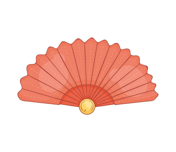 Asian Culture Fan Decorative Icon — Vector de stock